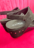 Corkys Carley Wedge - Black Suede Croc