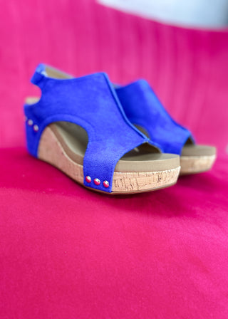 Corkys Carley Wedge - Electric Blue Suede - ALL SALES FINAL -