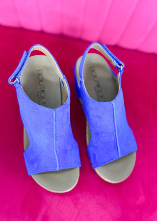 Corkys Carley Wedge - Electric Blue Suede - ALL SALES FINAL -