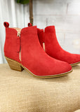 Corkys Anderson Bootie- Red Suede