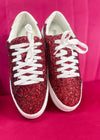 Corkys Glaring Sneaker - Red Chunky Glitter