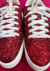 Corkys Glaring Sneaker - Red Chunky Glitter