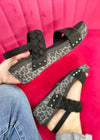 Corkys Pleasant Wedge - Black Suede