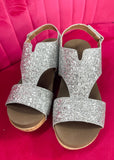 Corkys Refreshing Wedge - Silver Glitter