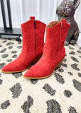 Corkys Rowdy Boot - Red Suede