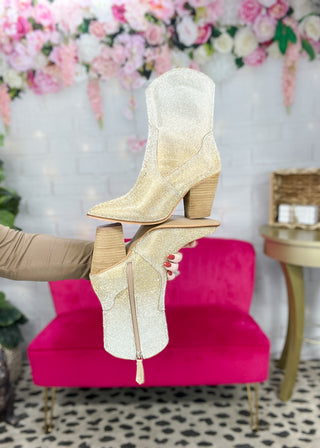 Corkys Selfie Rhinestone Bootie - Gold Silver Ombre