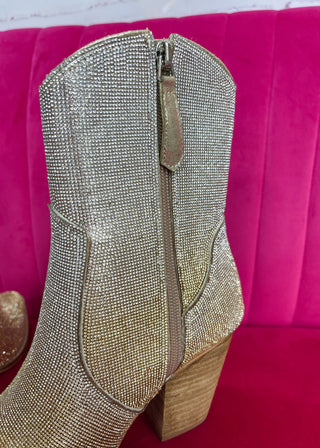 Corkys Selfie Rhinestone Bootie - Gold Silver Ombre