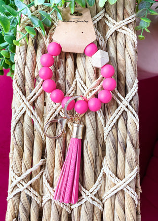 Daphne Bead & Tassel Wrist Keychain