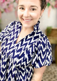 For The Plot Chevron Print Top