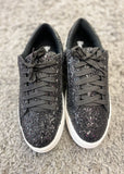 Corkys Glaring Sneaker - Black Chunky Glitter