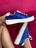 Corkys Glaring Sneaker - Electric Blue Chunky Glitter