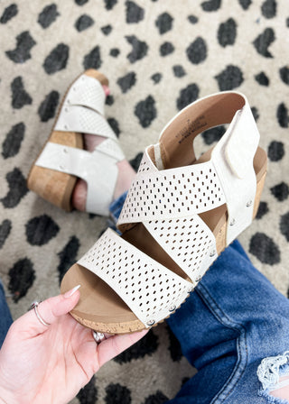 Corkys Guilty Pleasure Wedge - Ivory Snake