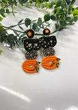 Halloween "BOO" Seed Beads Post Earrings