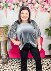 Love Is More Leo Sleeve Velvet Top