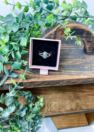 The Misty Raised Turquoise Ring-ALL SALES FINAL-