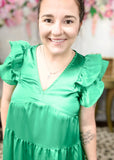 Much To Celebrate Satin Dress