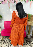 Now 'til Forever Smocked Neck Midi Dress