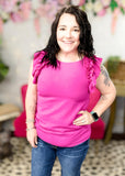 Put It Simply Ruffle Sleeve Top ALL SALES FINAL