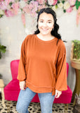 Sips Of Coffee Open Seam Oversized Top
