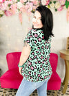 Hot Pink Leo Print Short Sleeve Lizzy Top | S-3X