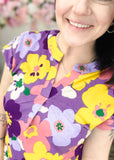 Purple Poppy Short Sleeve Lizzy Top | S-3X