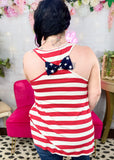 Stars & Stripes Bow Detail Tank Top