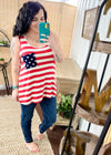 Stars & Stripes Bow Detail Tank Top