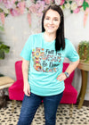 Turquoise Fall For Jesus Graphic T-Shirt