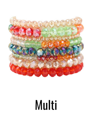 Kenedy Crystal Bead Stretch Bracelet Set