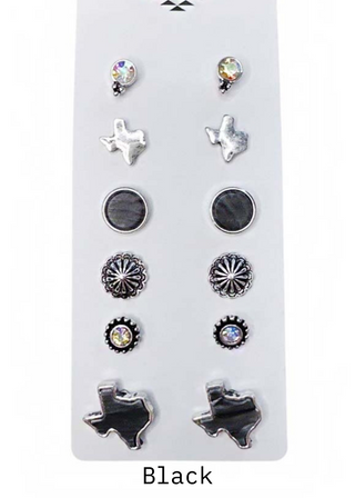 Cottle 6 Piece Stud Earring Set