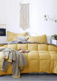 Down Alternative Reversible Comforter Set - Yellow/Grey