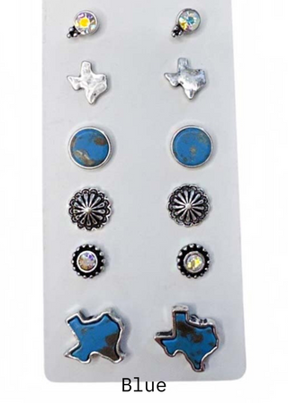 Cottle 6 Piece Stud Earring Set