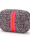 Orange Hot Pink Leopard Neoprene Cosmetic Bag