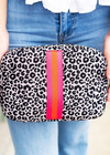 Orange Hot Pink Leopard Neoprene Cosmetic Bag