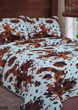 Stockyards 3 Piece Quilted Bedding Set - Tri-Color Cow
