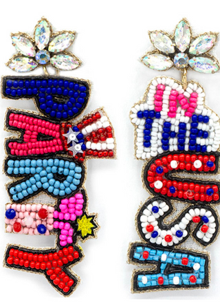 Party In The USA Seed Bead & Crystal Earrings