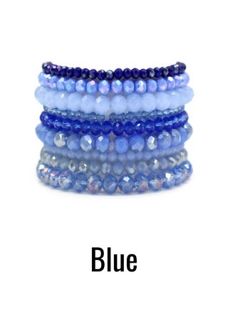 Lamar Crystal Bead Stretch Bracelet Set