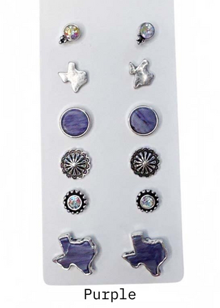 Cottle 6 Piece Stud Earring Set