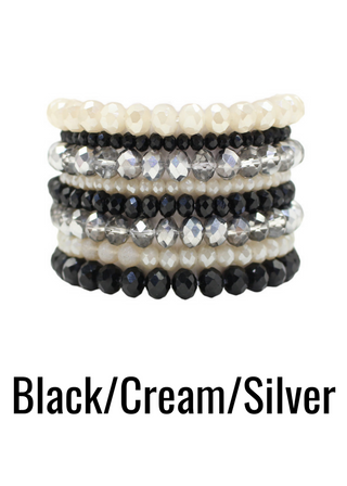 Kenedy Crystal Bead Stretch Bracelet Set