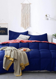 Down Alternative Reversible Comforter Set - Navy/Coral