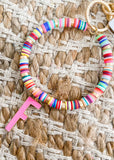 Sequin Disc Initial Keychain