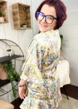 Paradise Palm Silky Satin Robe - ALL SALES FINAL -