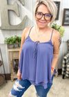 Slate Blue Chiffon Layered Cami - ALL SALES FINAL -