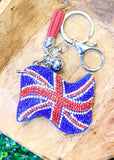 British Flag Rhinestone Keychain