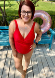 Beachy Keen One Piece Swimsuit - Ruby - ALL SALES FINAL -