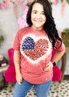 American Leo Heart Bleached Graphic T-Shirt
