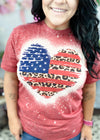 American Leo Heart Bleached Graphic T-Shirt