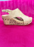 Corkys Carley Wedge - Taupe Smooth Leopard