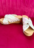 Corkys Cheerful Wedge - White Metallic