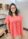 Just Another Day Babydoll V-Neck Top